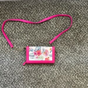 Betsey Johnson Pink and White Floral Crossbody Bag